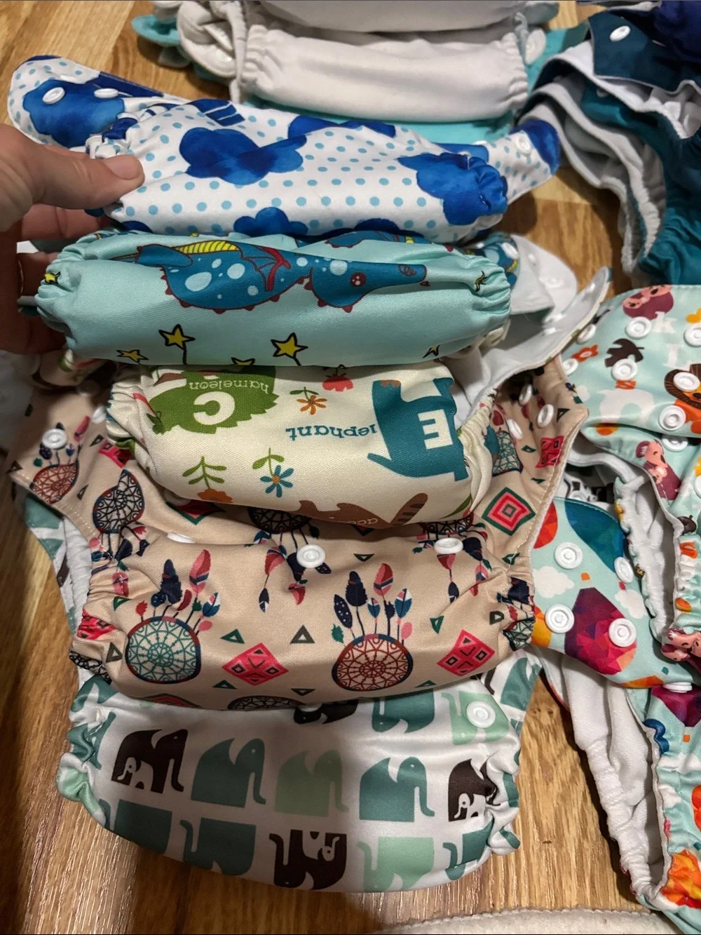 20 Assorted Kids Cloth Diaper Covers and inserts- Multi Color Prints